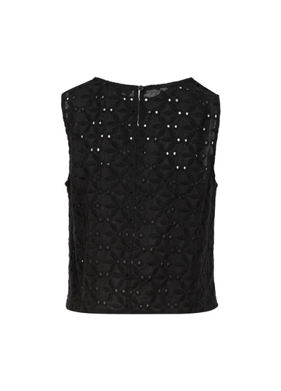 CC Heart - Top - Black embroidery anglaise - Allie