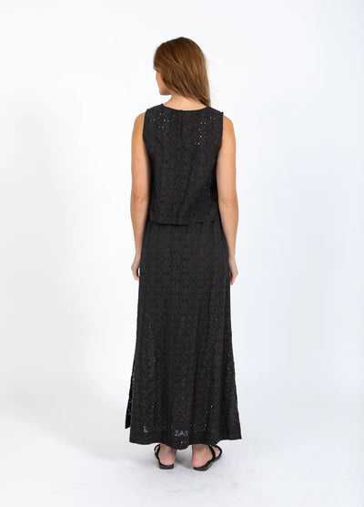 CC Heart - Top - Black embroidery anglaise - Allie