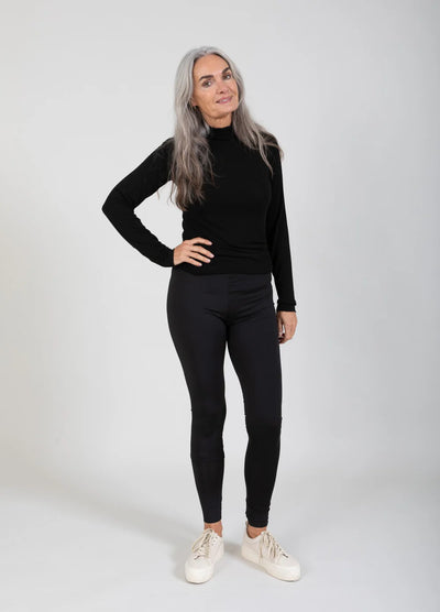 CC HEART - Turtleneck blouse - Wool - Black - Lana