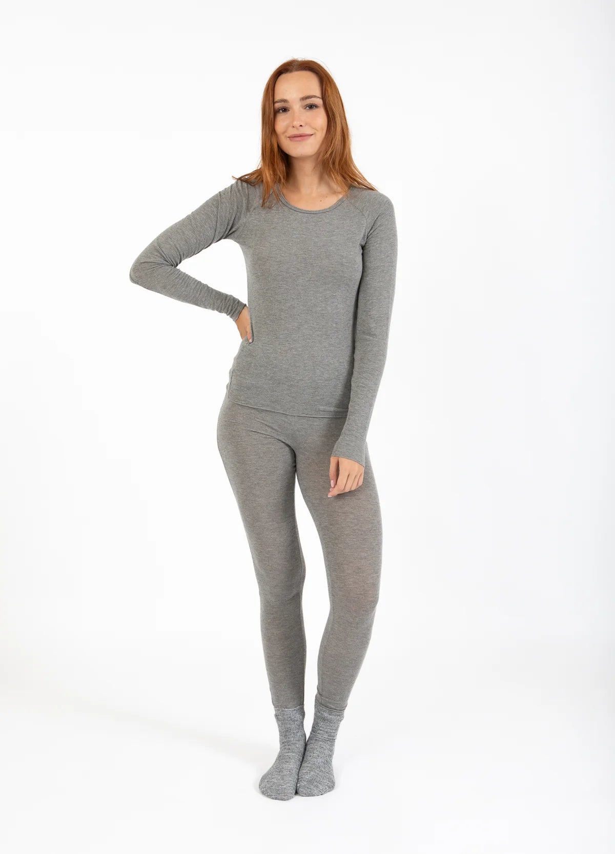 CC HEART - Wool blouse - Gray Melange - Lana