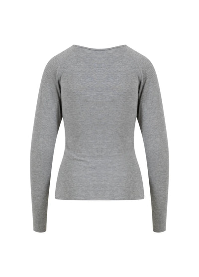 CC HEART - Wool blouse - Gray Melange - Lana