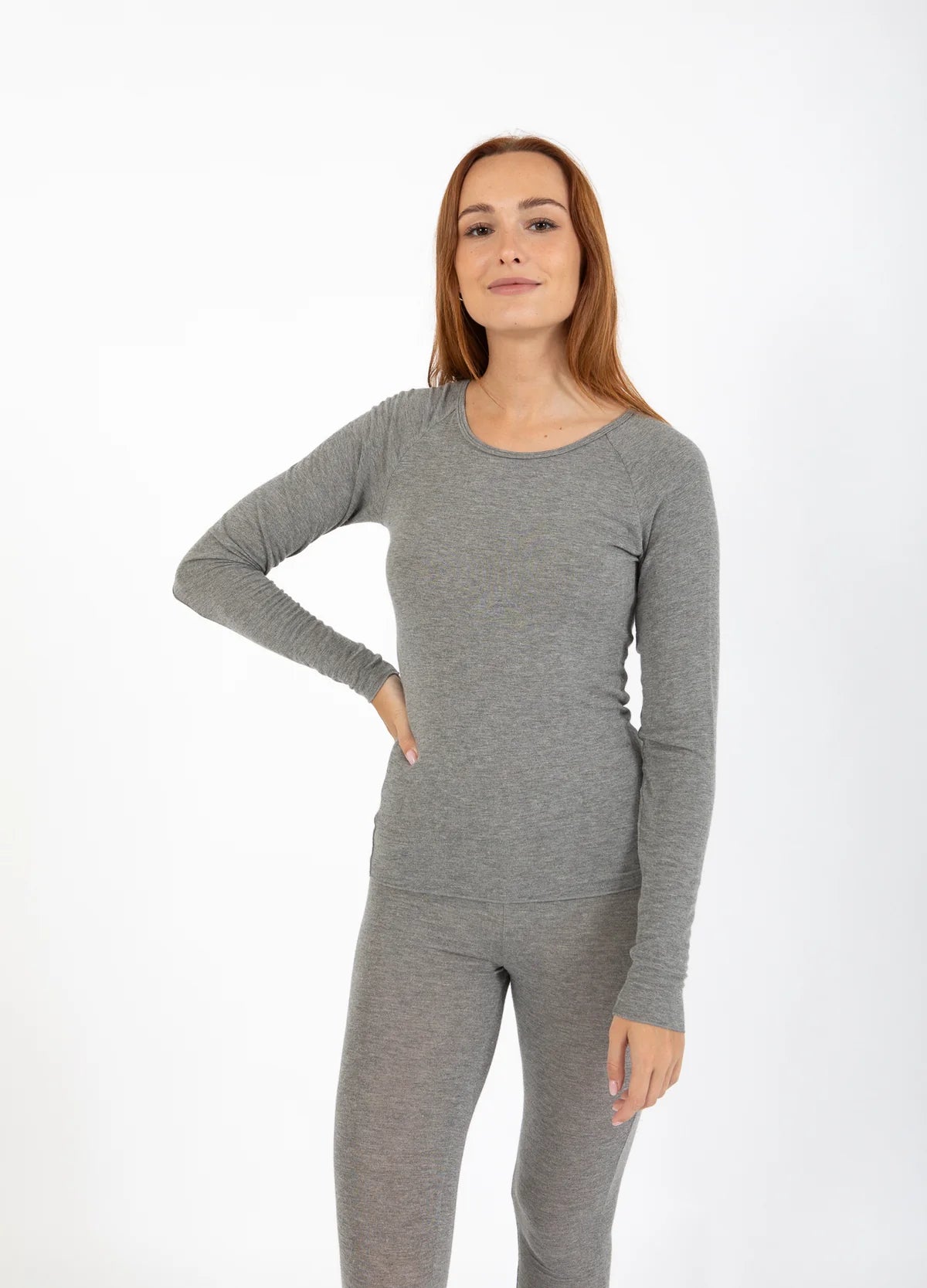 CC HEART - Wool blouse - Gray Melange - Lana