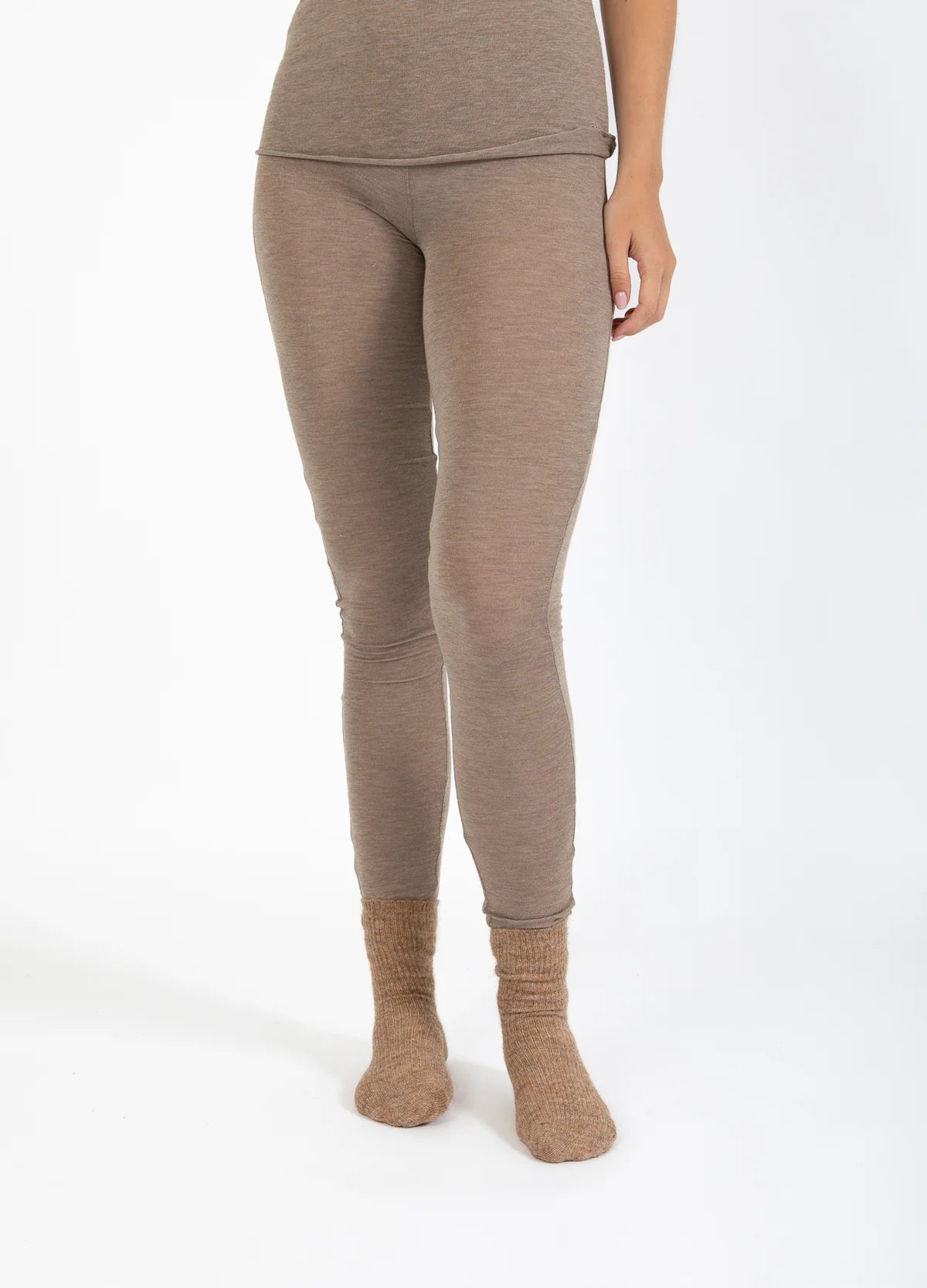 CC HEART - Leggings - Wool - Hazel Melange - Lana