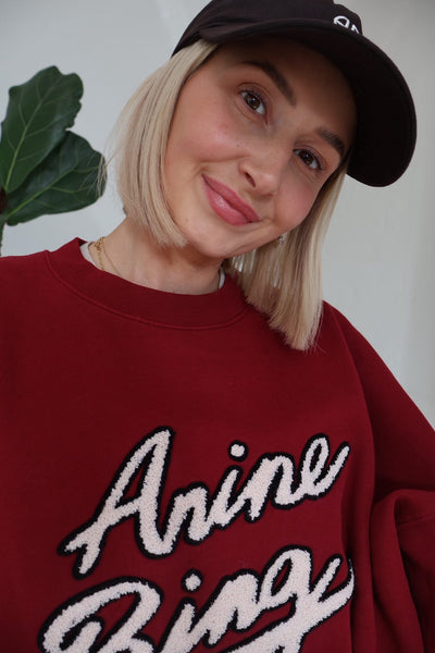 Anine Bing - Sweatshirt - Burgundy - Miles Chenille