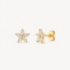 Andcopenhagen Jewelry - Øreringe - 18 karat guldbelagt 925 sterlingsølv - Viola blomster