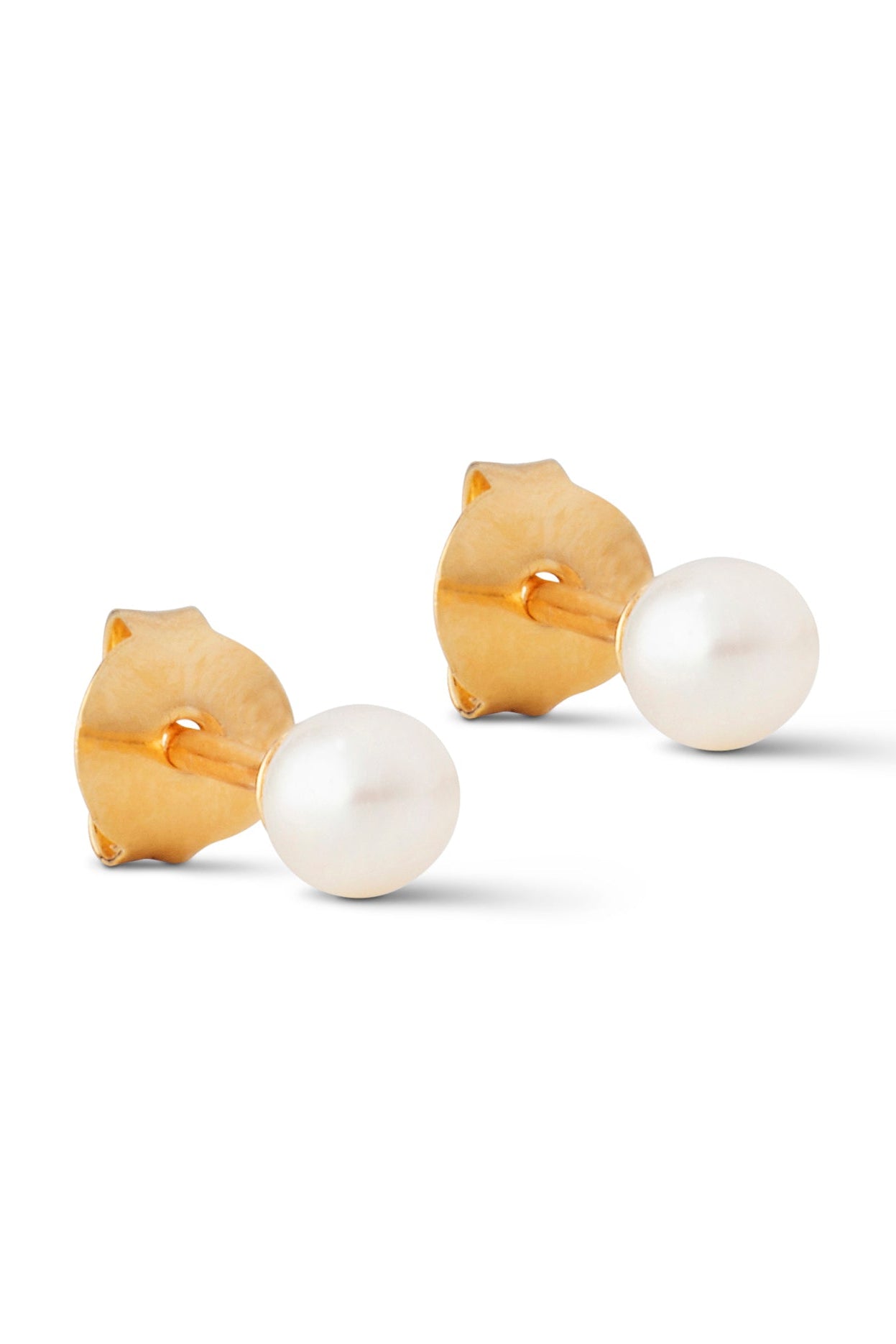 Enamel - Øreringe Stud - Perle/Guld - Coco