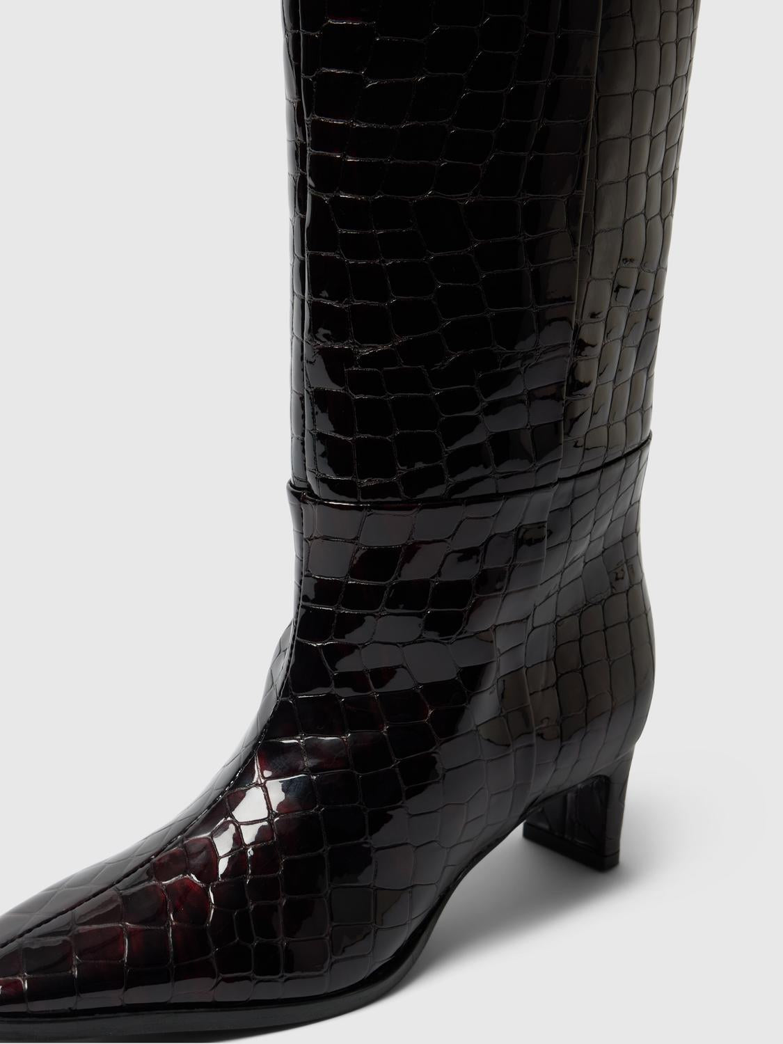 Selected Femme - Støvler - Fig Croco - Olivia