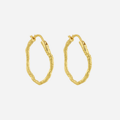 Andcopenhagen - Earrings hoops - 18 carat gold plated 925 sterling silver - Sicca small Gold