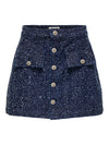 Only - Boucle Denim Nederdel - Dark Blue Denim - Aman