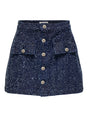 Only - Boucle Denim Nederdel - Dark Blue Denim - Aman