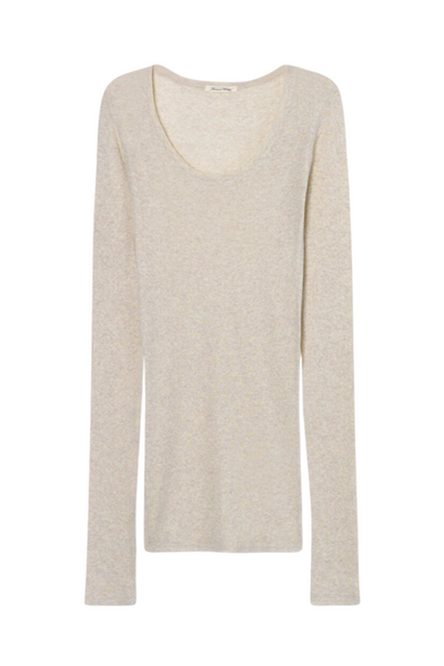 American Vintage - Langærmet t-shirt - Cream Melange - Massachuetts