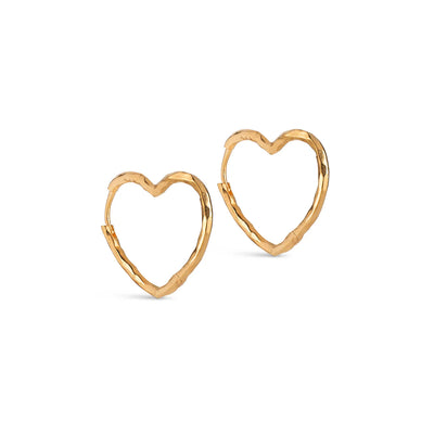 Enamel - Øreringe - Gold - Organic heart medium