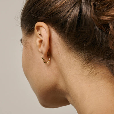 Enamel - Øreringe - Gold - Organic heart small