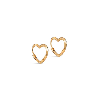 Enamel - Øreringe - Gold - Organic heart small