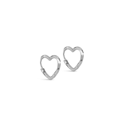 Enamel - Øreringe - Silver - Organic heart small
