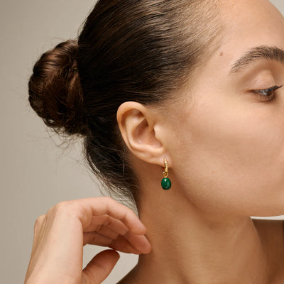 Enamel - Øreringe - Gold/Green - Significant