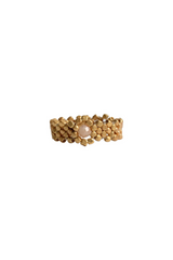 IBU Jewels - Ring - Pink opal - Gold Weave RR/04