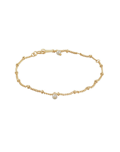 Andcopenhagen - Bracelet - 18 carat gold plated 925 sterling silver - Simple Pearl