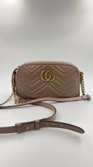 Gucci - GG Marmont Matelassé Mini - beige crossbody taske - secondhand
