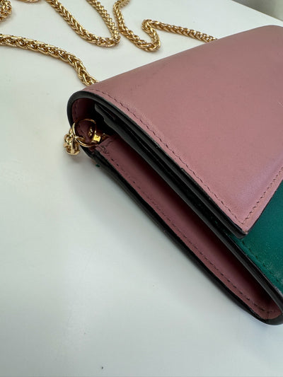 Gucci - Crossbody Wallet - Grøn/lyserød - Secondhand