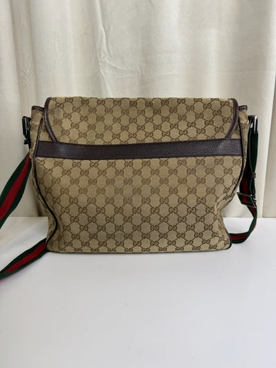 Gucci - Canvas web strap flap - Skulder/crossbody taske - Secondhand