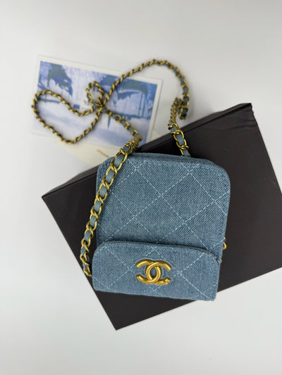 Chanel - Denim mini bag - Quilted flap - Secondhand
