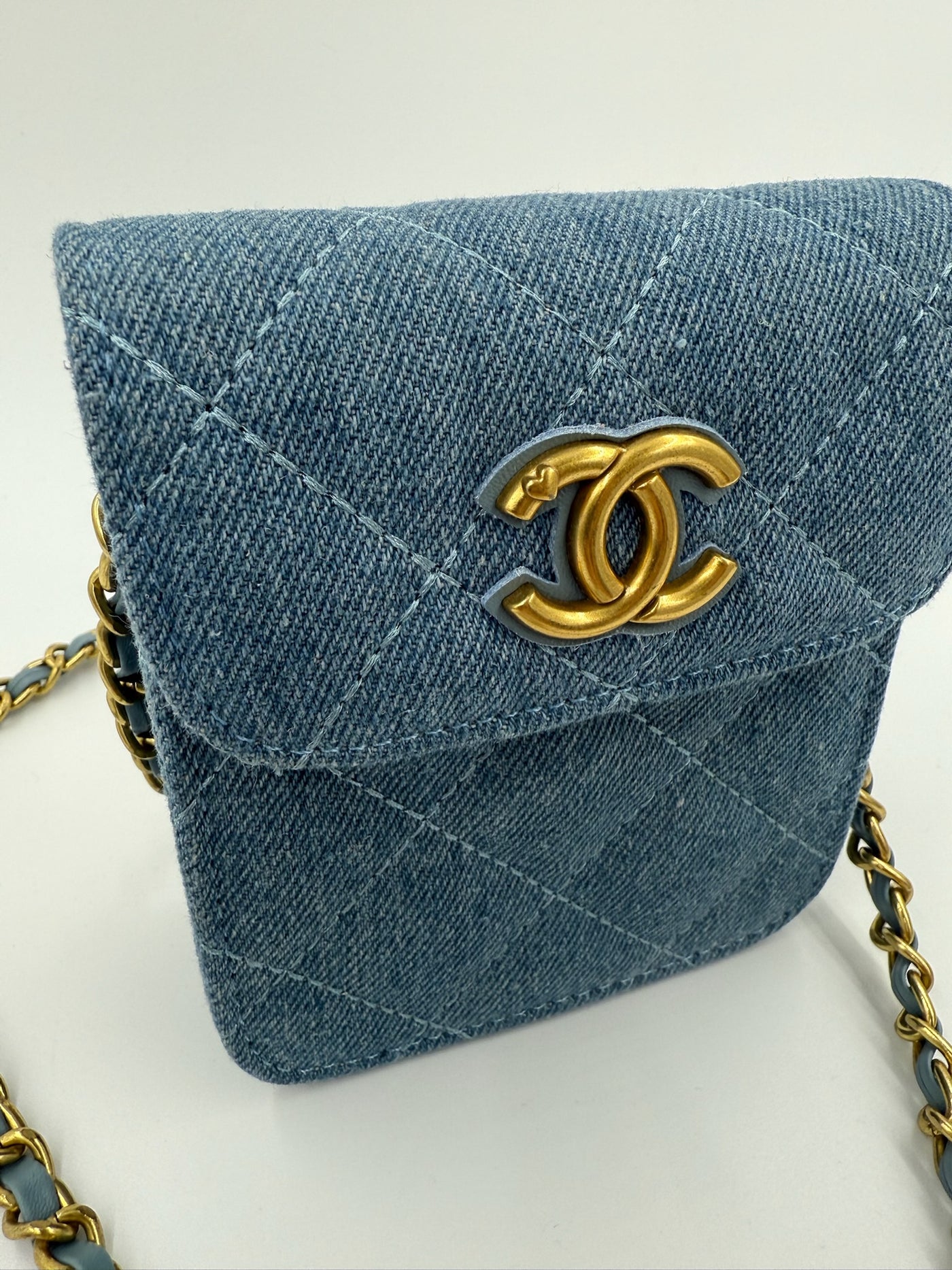 Chanel - Denim mini bag - Quilted flap - Secondhand