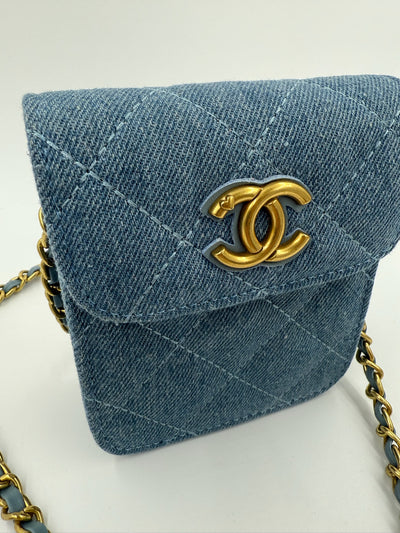 Chanel - Denim mini bag - Quilted flap - Secondhand