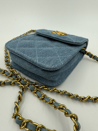 Chanel - Denim mini bag - Quilted flap - Secondhand