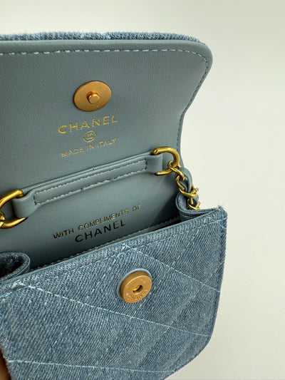 Chanel - Denim mini bag - Quilted flap - Secondhand