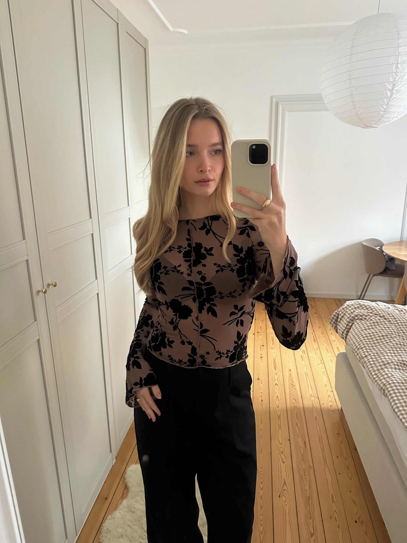 Sassy Copenhagen - Mesh blouse - Brown/Black - Sadie