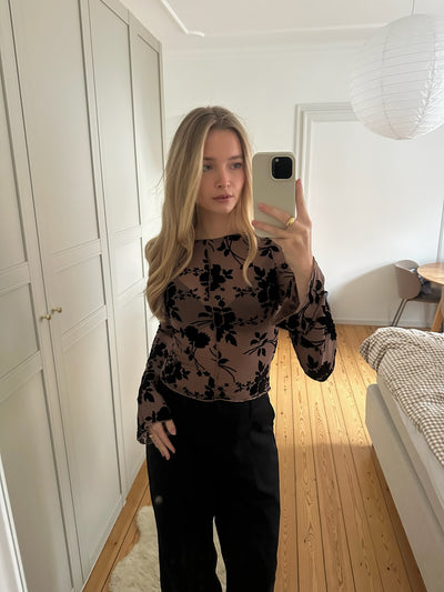 Sassy Copenhagen - Mesh blouse - Brown/Black - Sadie