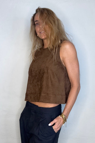 Global Funk - Top - Suede - Dark brown - Rihne