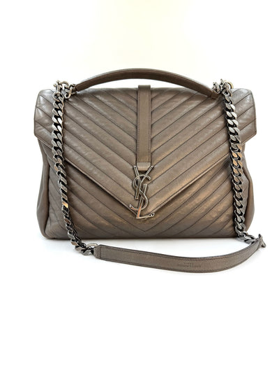 YSL - College quilted - Grey - Secondhand