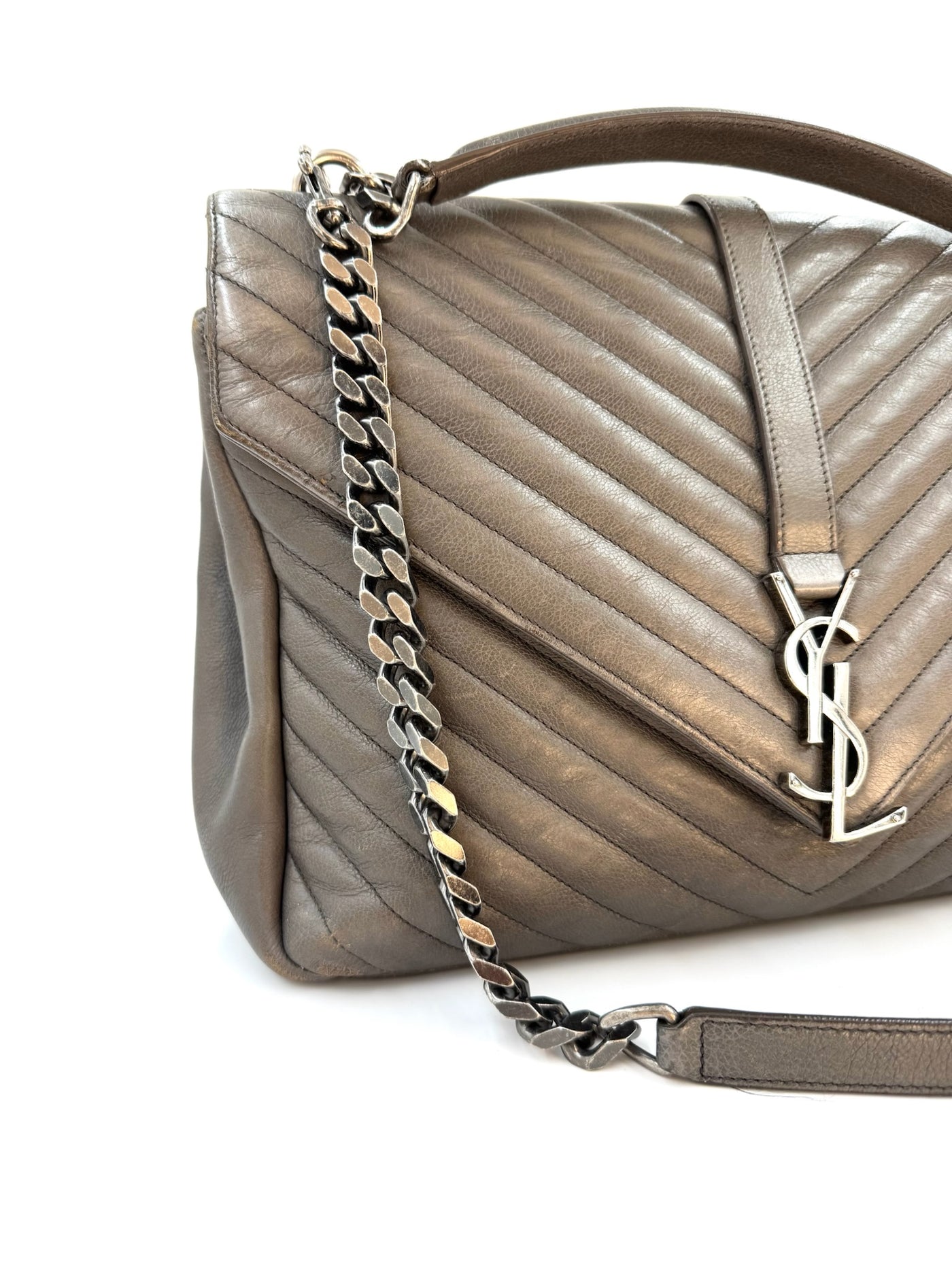 YSL - College quilted - Grey - Secondhand