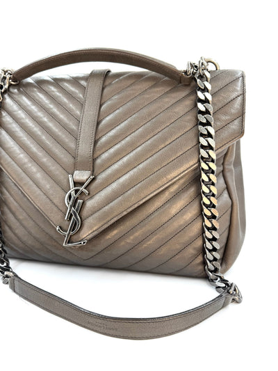 YSL - College quilted - Grey - Secondhand