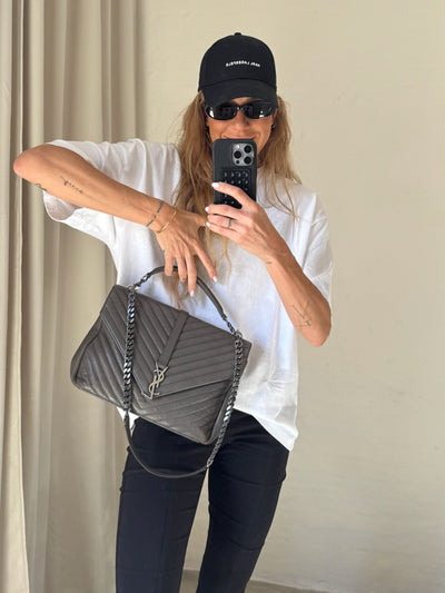 YSL - College quilted - Grey - Secondhand