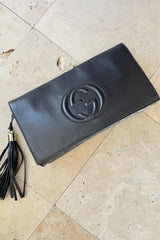 Gucci - GG Soho Leather Clutch - Sort - Secondhand