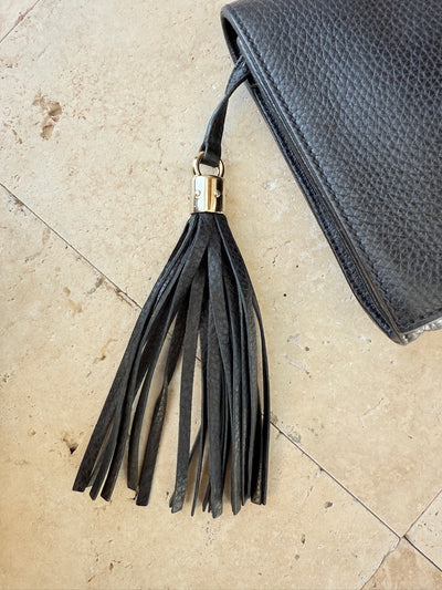 Gucci - GG Soho Leather Clutch - Sort - Secondhand