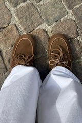 Pavement - Ballerina Loafers - Brown Suede - Navy