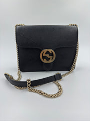 Gucci - Taske - Sort - GG Interlocking Shoulder Bag - Secondhand