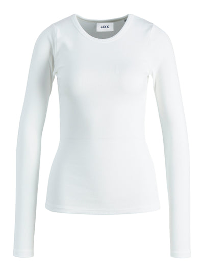 JJXX - Rib langærmet t-shirt - Hvid - Freya