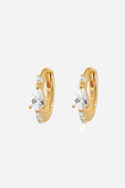 Andcopenhagen - Earrings - 18 carat gold plated 925 sterling silver - Bali Zirkonia