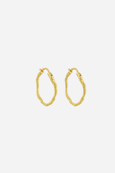 Andcopenhagen - Earrings hoops - 18 carat gold plated 925 sterling silver - Sicca small Gold