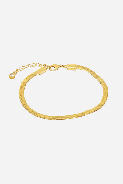 Andcopenhagen - Bracelet - 18 carat gold plated - flat snake chain - Gabi