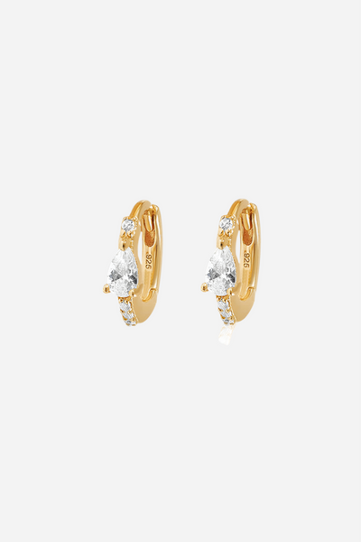 Andcopenhagen - Earrings - 18 carat gold plated 925 sterling silver - Bali Zirkonia
