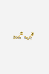 Andcopenhagen - Stud earrings - 18 carat Gold plated 925 sterling silver - Dina 3 stones