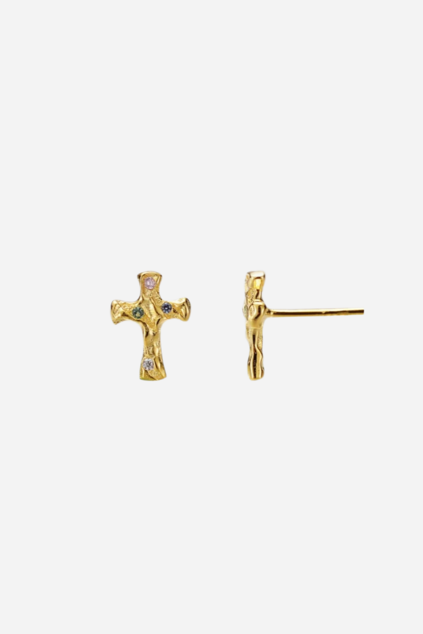 Andcopenhagen - Earrings - 18 carat gold plated 925 sterling silver - Cross