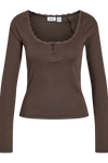 Noisy May - Langærmet T-shirt - Chocolate Brown - Maya