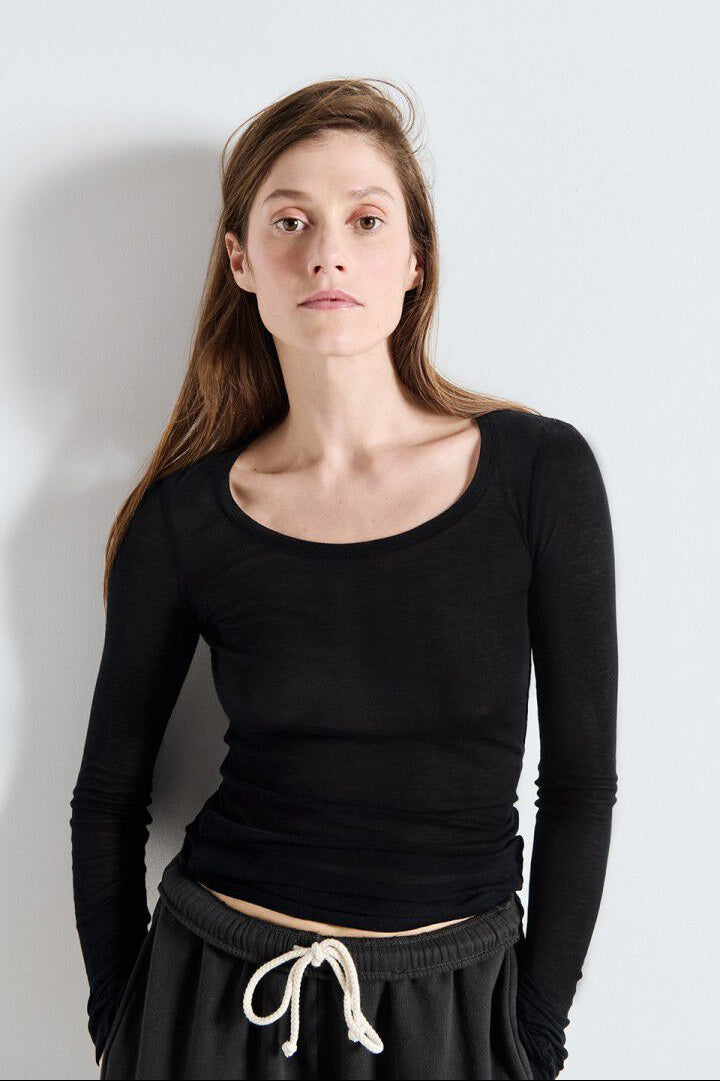 American Vintage - Langærmet t-shirt - Noir - Massachusetts